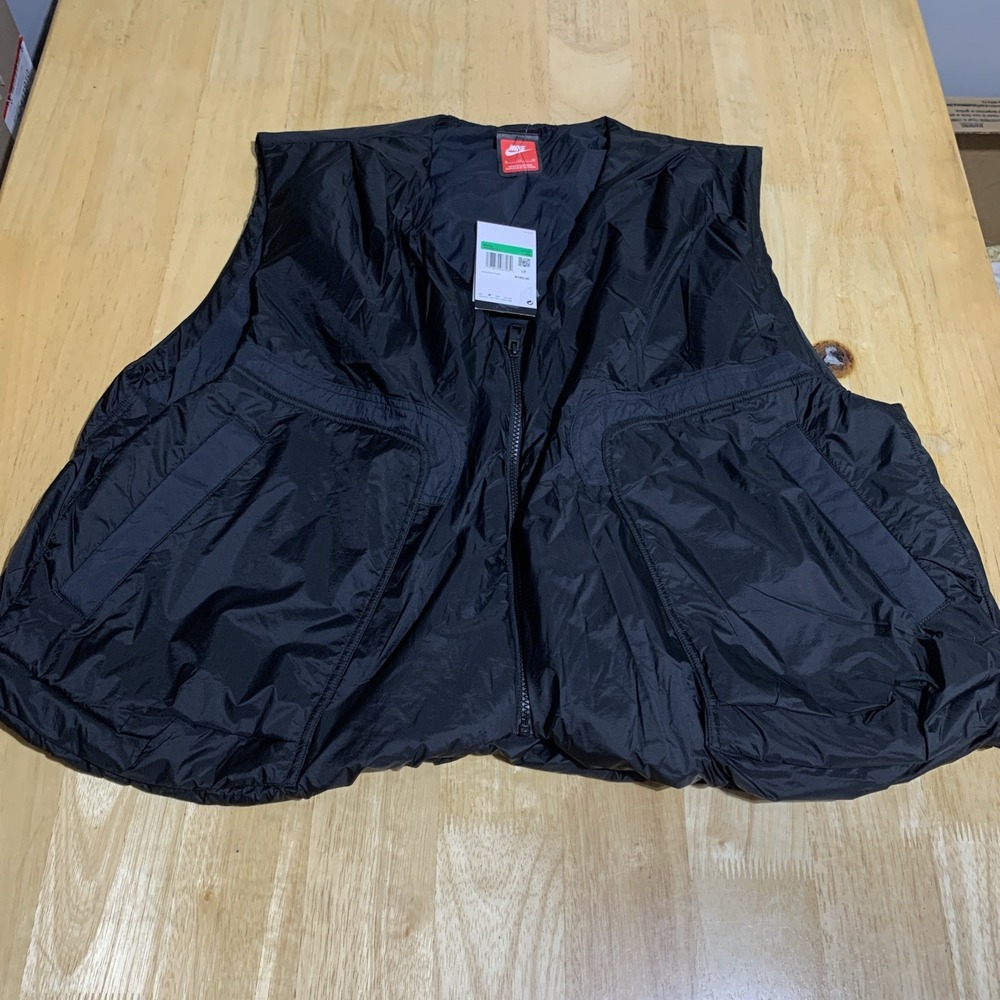 Nike Tech‎ Men's Woven Vest Black Loose Fit Size XL  HM4262-010 Boxy Lightweight